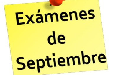 Calendario  exámenes de septiembre